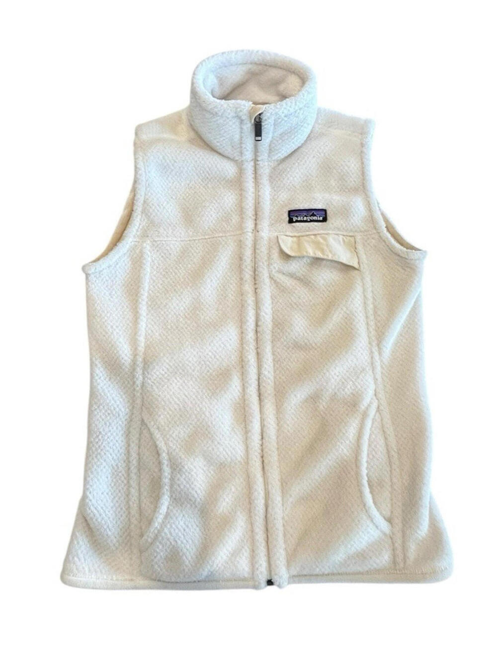 Patagonia Vest Polartec Ivory Thermal Fleece Womens Sz X Small 2554.6